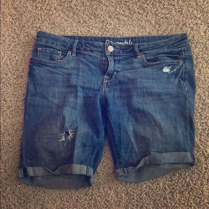 Aeropostale Ripped Jean Shorts